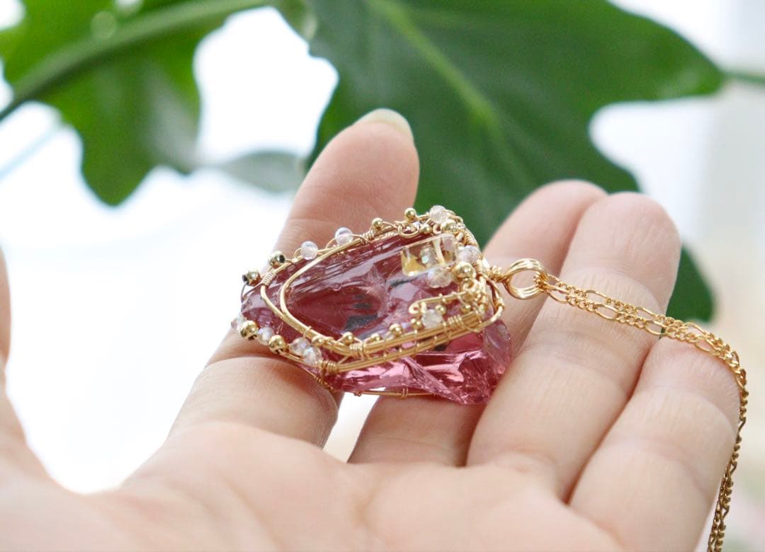 アンダラクリスタルのワイヤージュエリーネックレス⟡原石ヒーリングペンダント