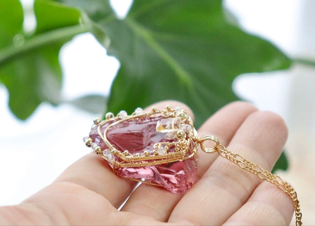 アンダラクリスタルのワイヤージュエリーネックレス⟡原石ヒーリングペンダント