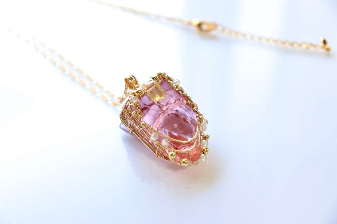 アンダラクリスタルのワイヤージュエリーネックレス⟡原石ヒーリングペンダント