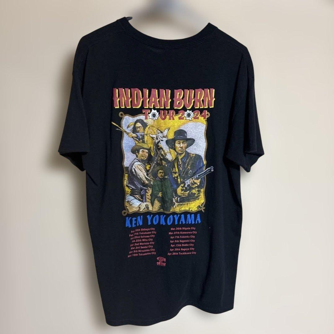 バンドTシャツ 横山健 \"INDIAN BURN\" 黒色 Lサイズ 1枚