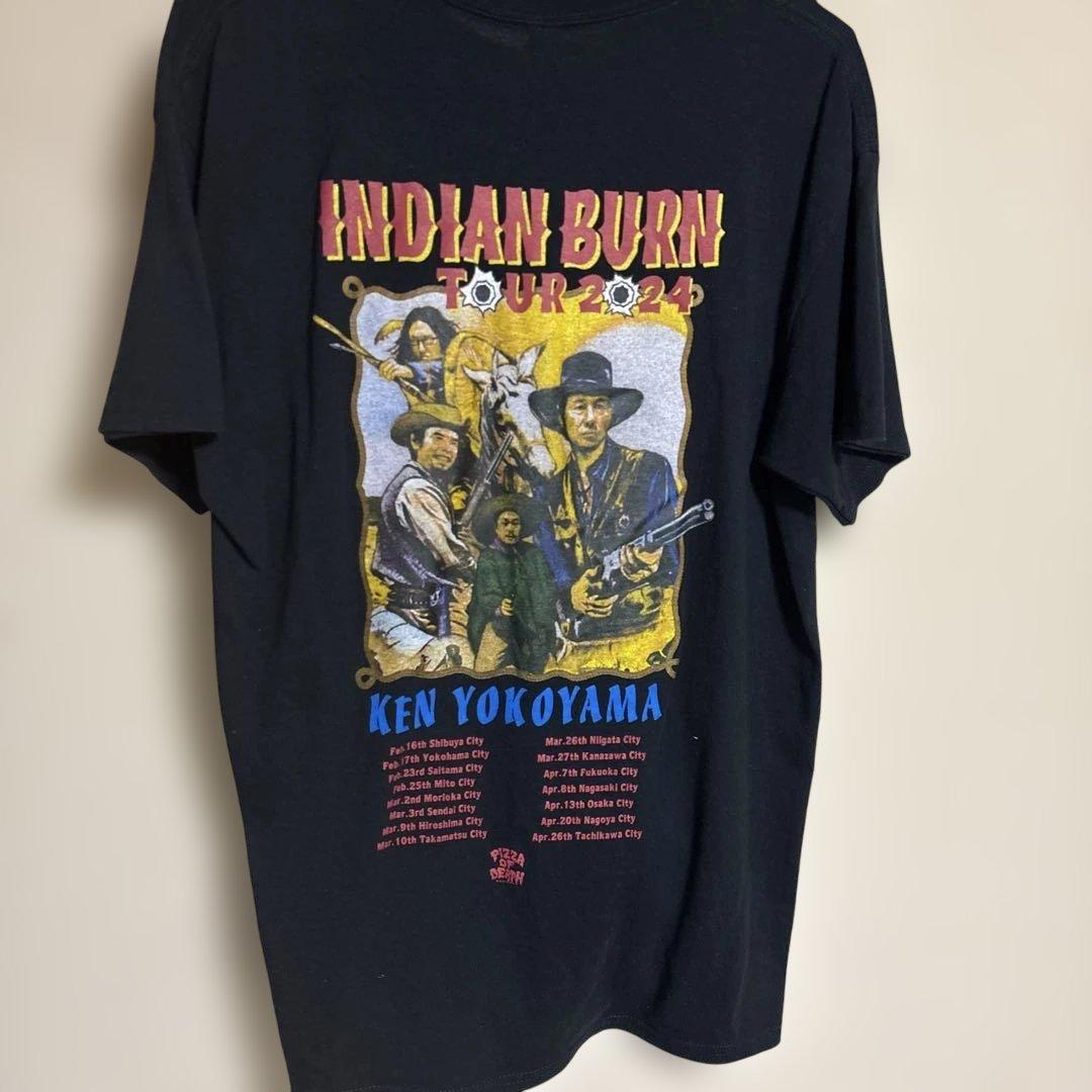 バンドTシャツ 横山健 \"INDIAN BURN\" 黒色 Lサイズ 1枚