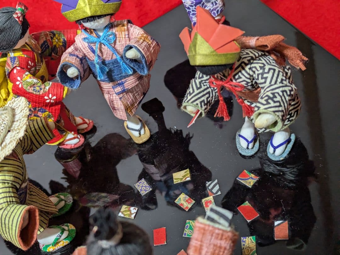 和紙人形　和紙細工　昭和メンコ遊び　ハンドメイド１点物