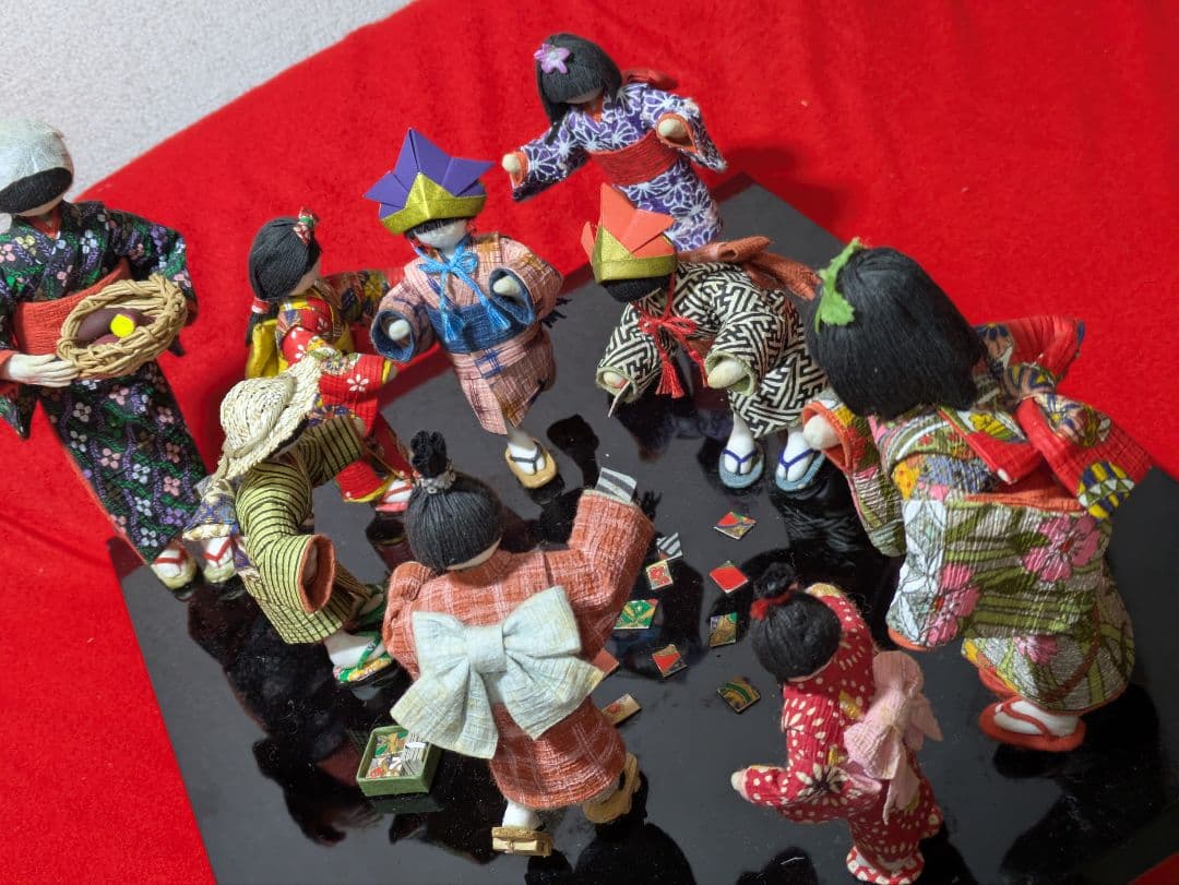 和紙人形　和紙細工　昭和メンコ遊び　ハンドメイド１点物