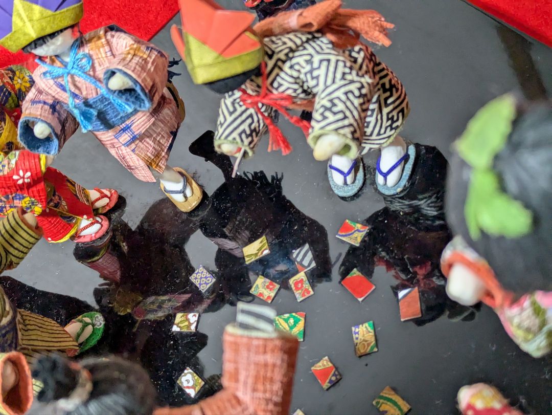 和紙人形　和紙細工　昭和メンコ遊び　ハンドメイド１点物