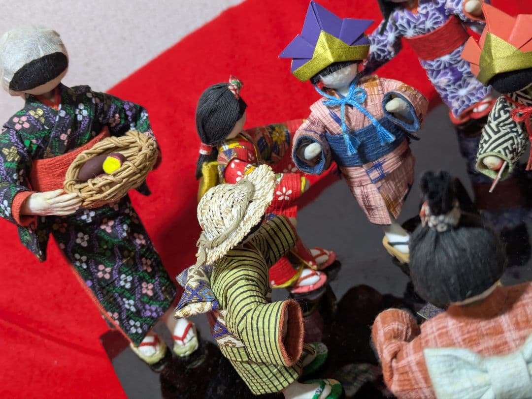 和紙人形　和紙細工　昭和メンコ遊び　ハンドメイド１点物