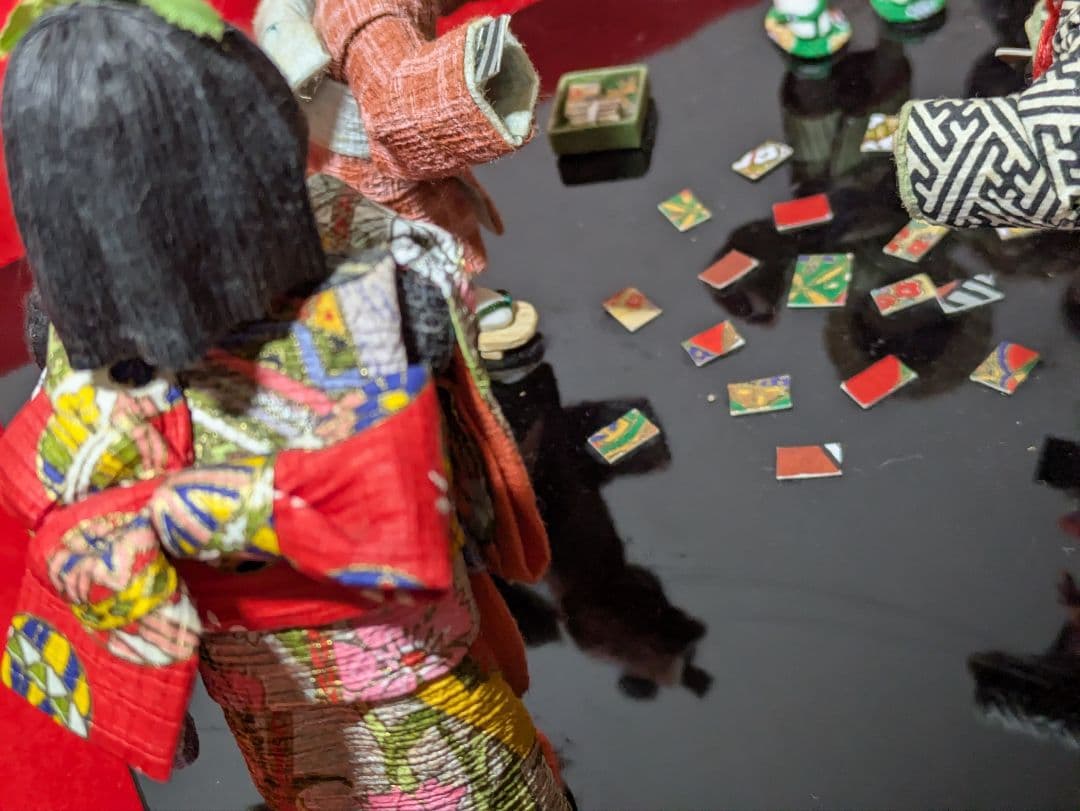 和紙人形　和紙細工　昭和メンコ遊び　ハンドメイド１点物