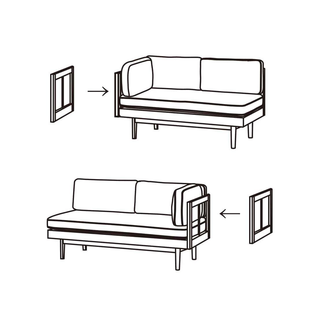 ★３点セットでの販売★unico SWELLA ③ベンチアーム