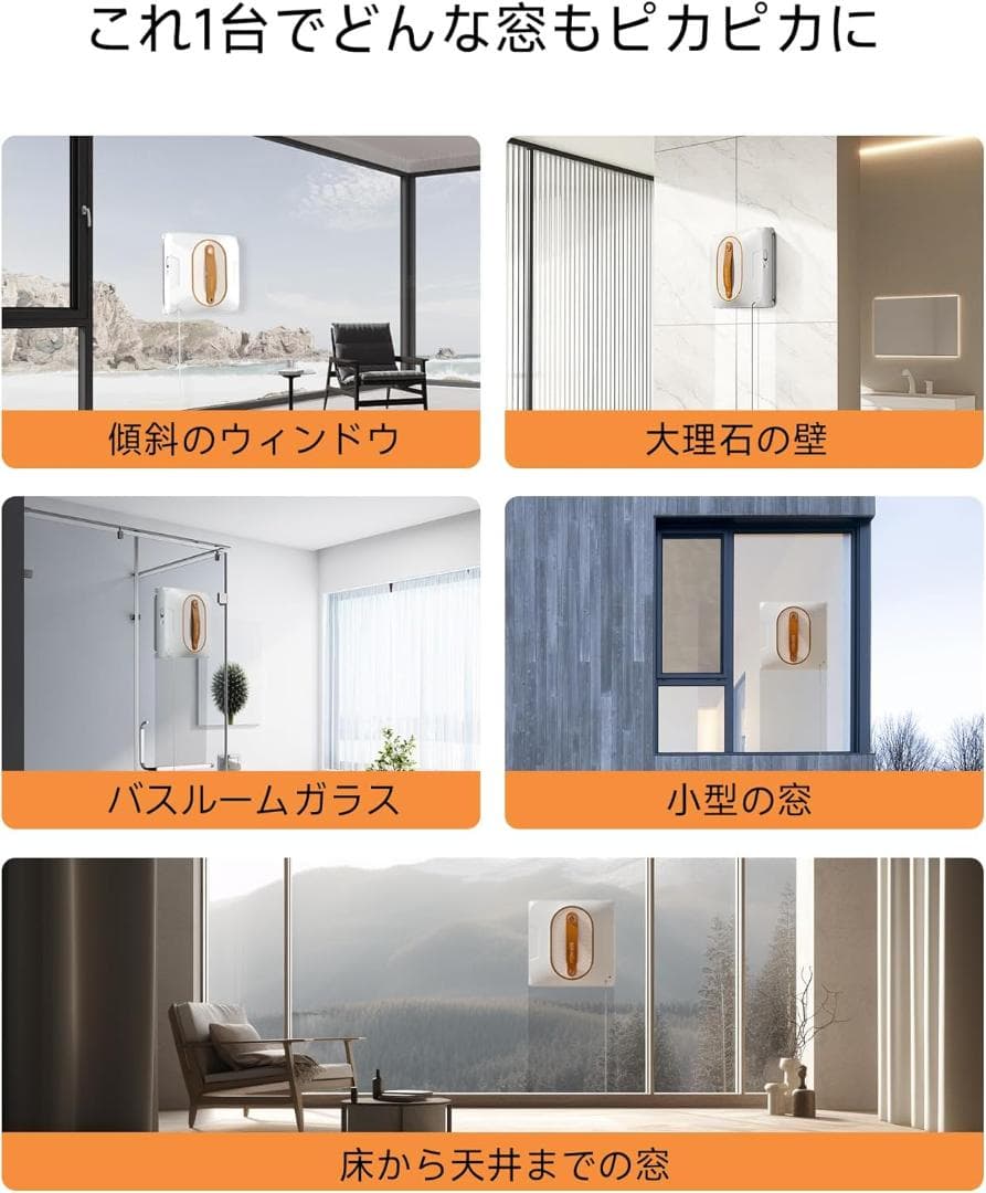 新品「SEEING.U窓掃除ロボットW2」リモコン窓クリーナー自動掃除