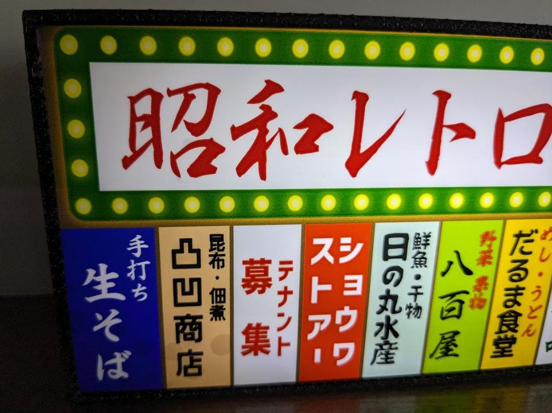 市場 商店 雑居ビル 昭和レトロ 壁面 ミニチュア看板 置物 雑貨 ライトBOX