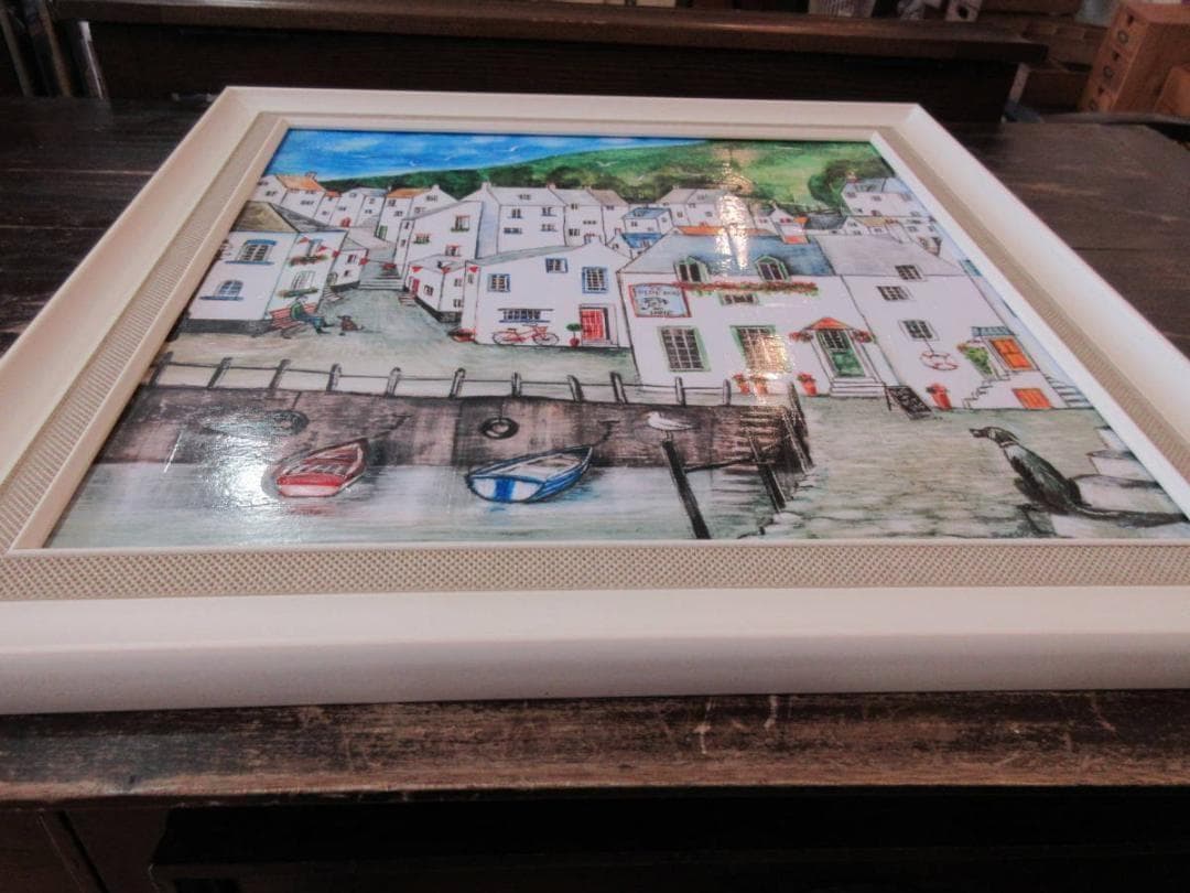 絵　軽量絵画★ゲルアートフレーム・ジョー ラム「オールド ドッグ イン」風景・海