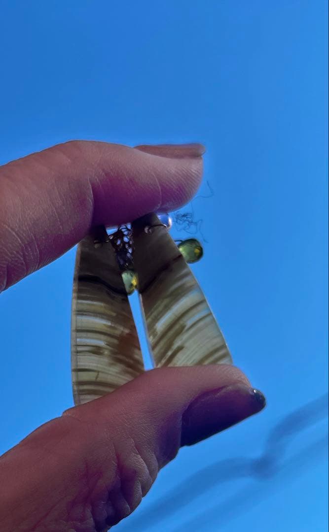 バンデッドカルサイトマーブルのピアス