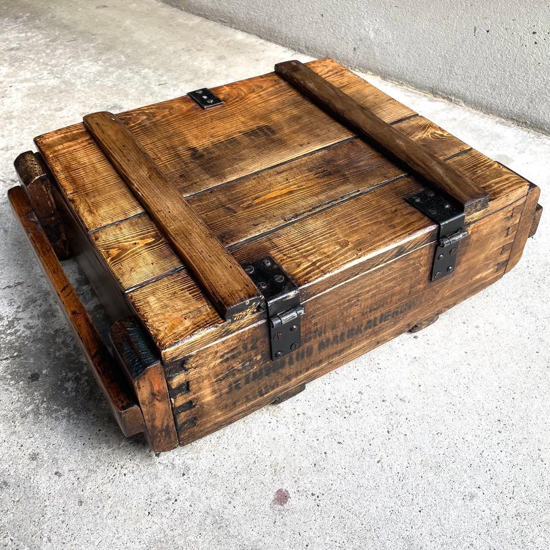 【実物リペア】ポーランド軍 7.62mm 弾薬箱 ヴィンテージ仕上げ木箱