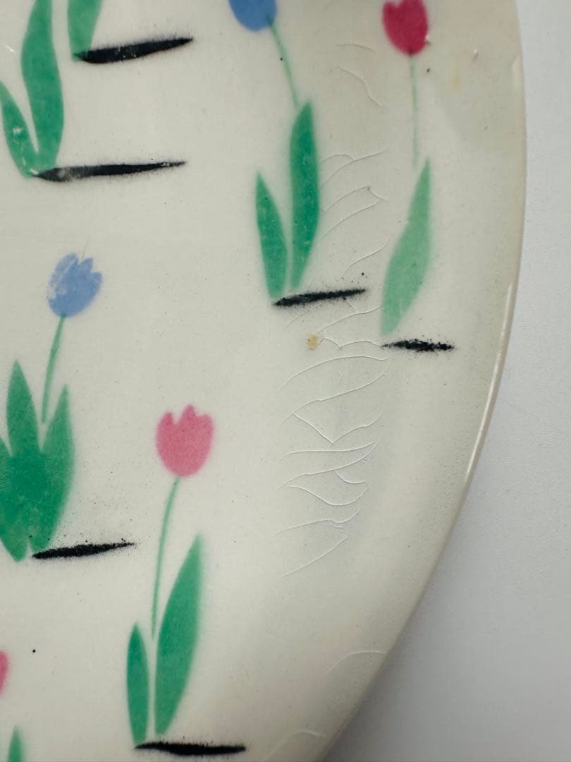 DIGOIN ディゴワンサルグミンヌ　チューリップの平皿　フランス　アンティーク