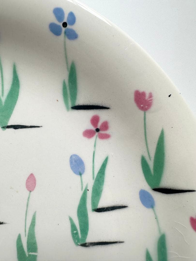 DIGOIN ディゴワンサルグミンヌ　チューリップの平皿　フランス　アンティーク