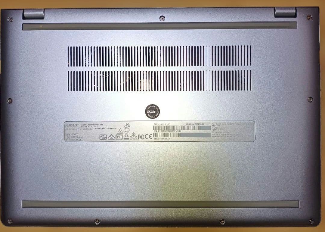 Chromebook本体 Acer Chromebook C8314-4H-F14P n100