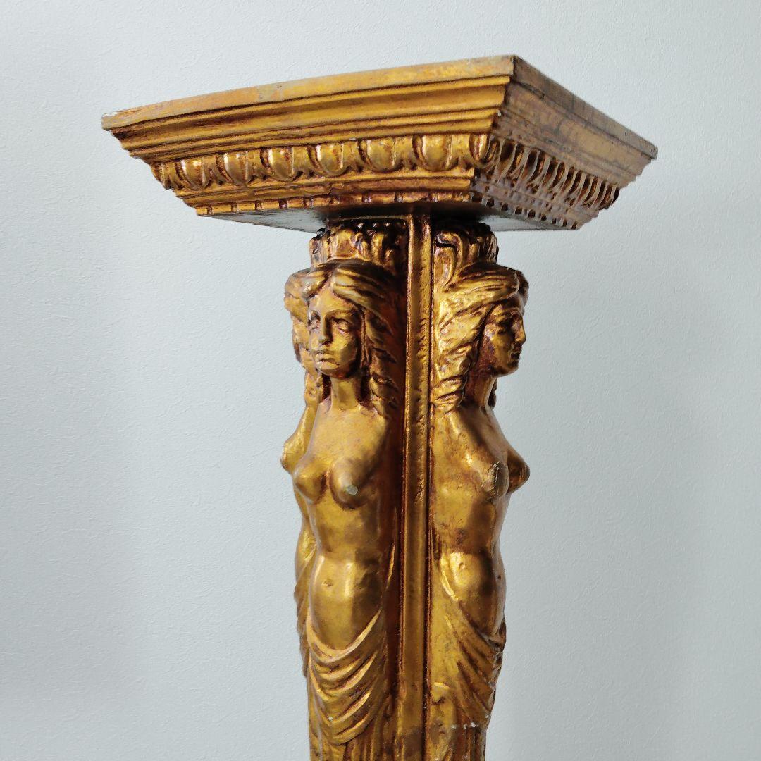 カリアティード プランタースタンド女像柱装飾台 花台 彫像台 アンティーク