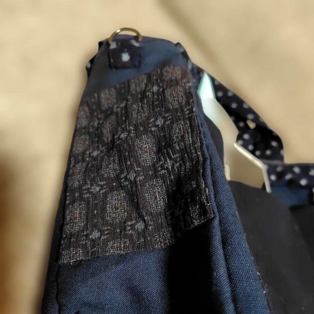 古布　雪ん子絣の大きめトートバッグ　全て手縫い　一点物