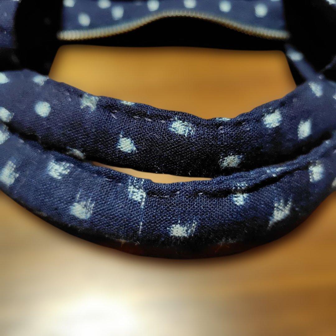 古布　雪ん子絣の大きめトートバッグ　全て手縫い　一点物