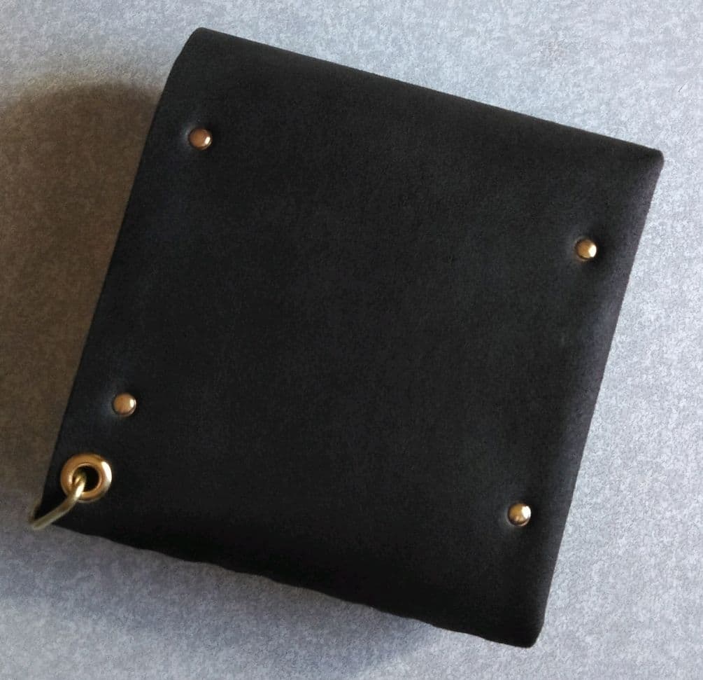 茶芯 丘染め★スマート・トラッカーウォレットＬ改　ブラック★栃木レザーヌメ革