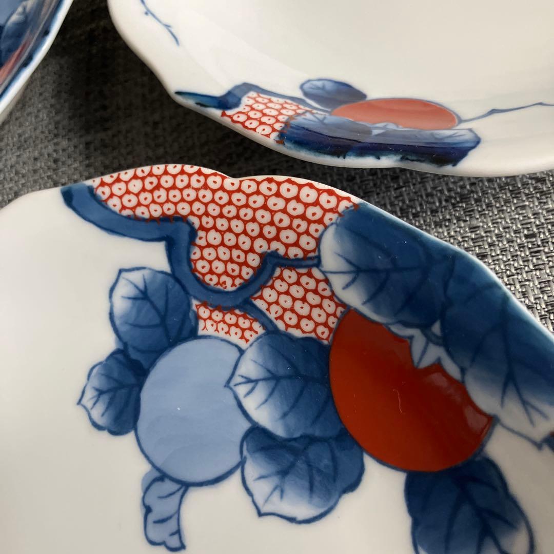 未使用　其泉　柿絵鹿子　銘々皿　5枚