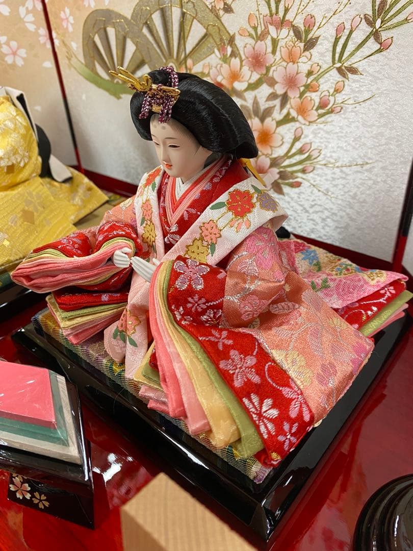 東京久月　親王五人飾り収納用三段セット・間口約６０×奥行約４６×高さ約６１㎝