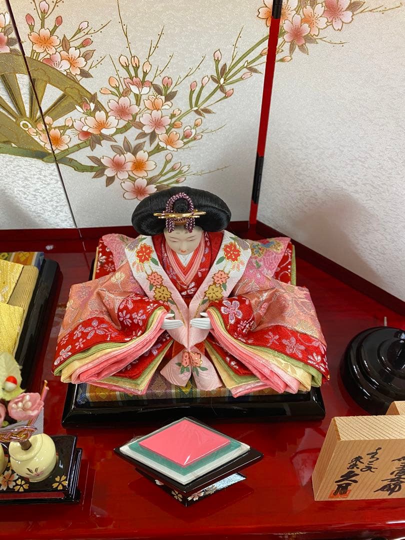 東京久月　親王五人飾り収納用三段セット・間口約６０×奥行約４６×高さ約６１㎝