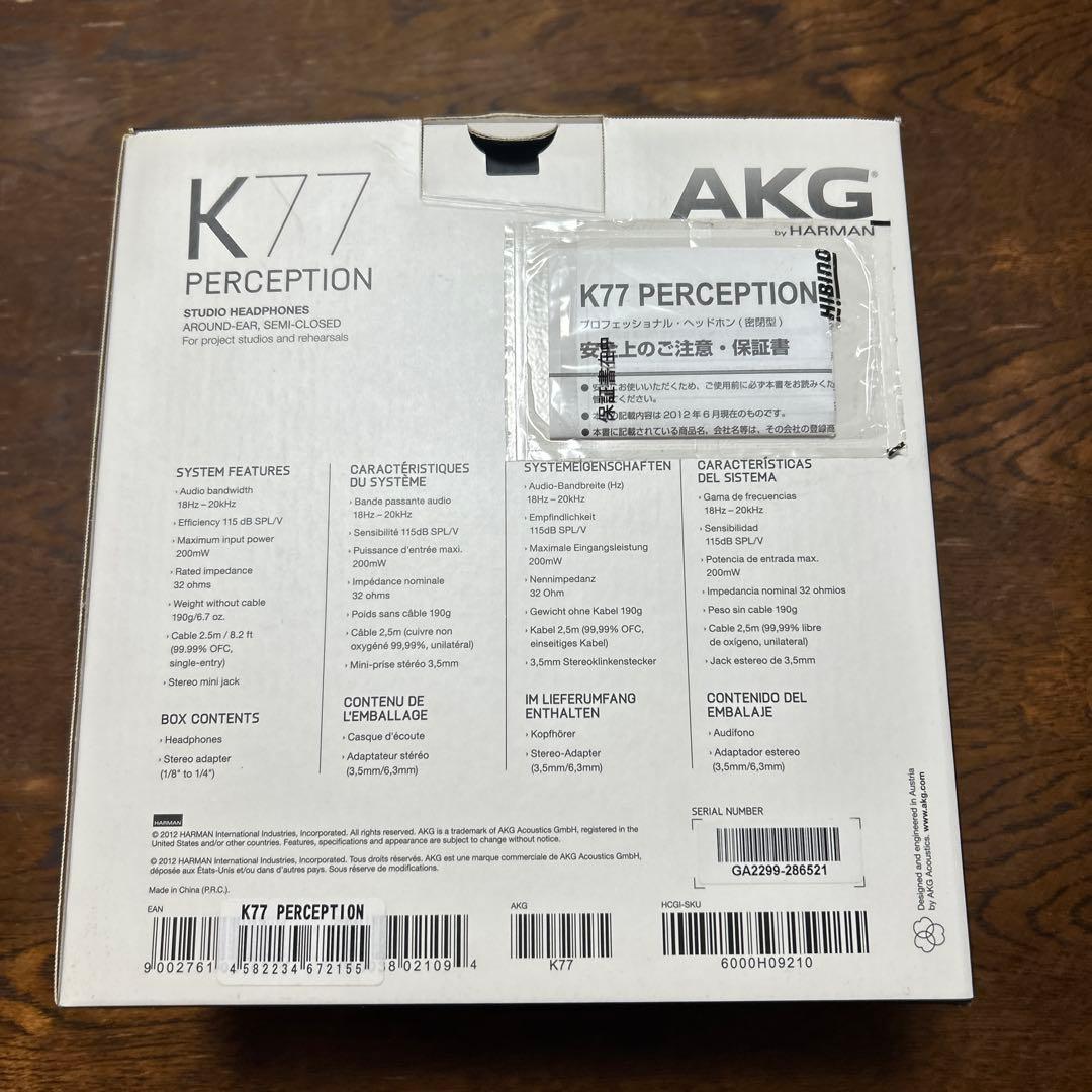 AKG K77 PERCEPTION ヘッドフォン