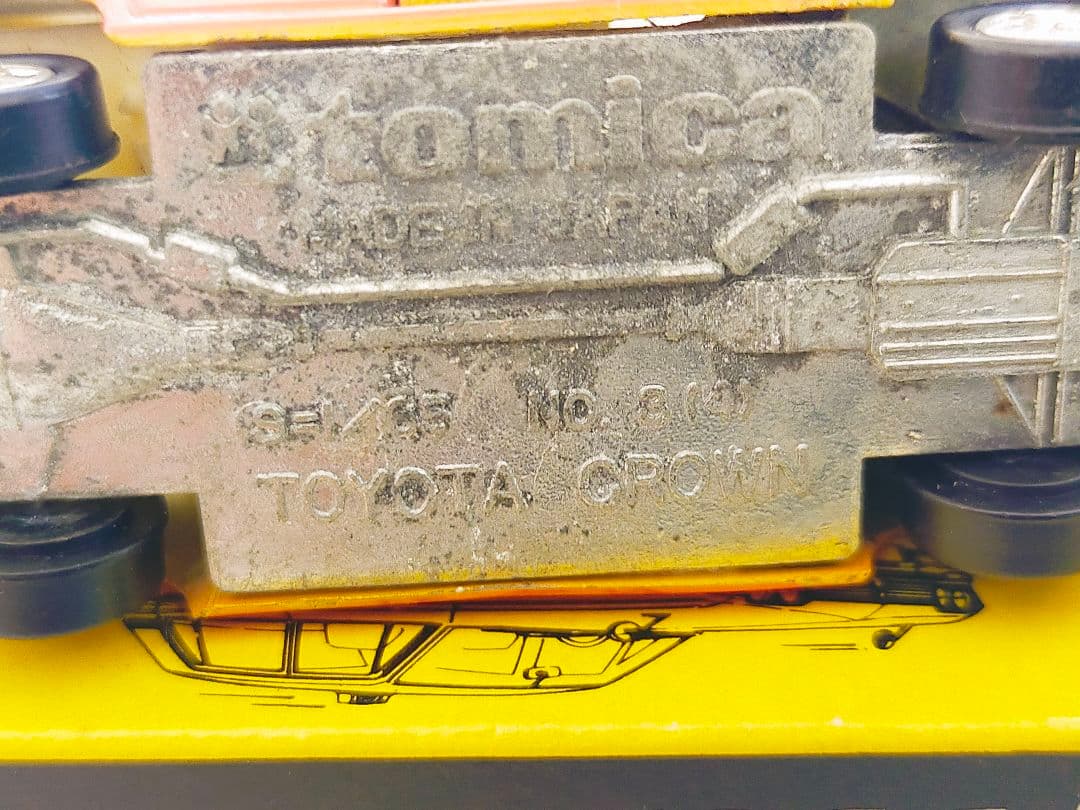 希少 最初期 No.28 クラウン タクシー 1Eホイール 日本製 黒箱 トミカ