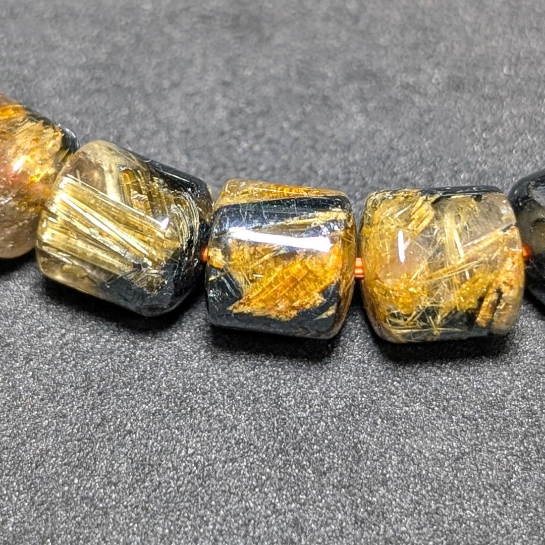 一点物 大量ヘマタイト入り!!太陽放射ルチル・スタールチルブレスレット 金運石