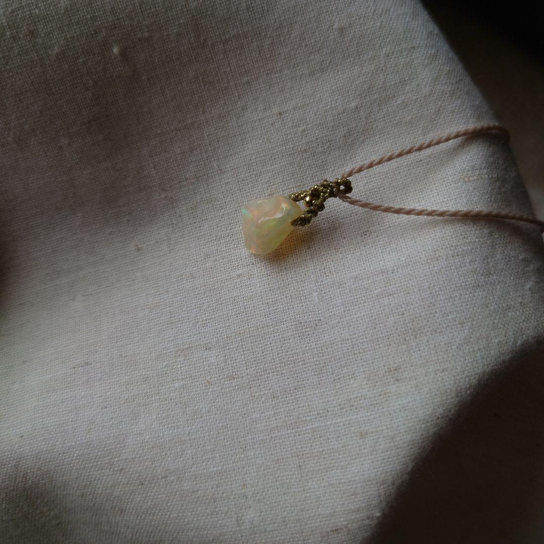 【専用】マクラメ編み エチオピア産　プレシャスオパール マクラメネックレス