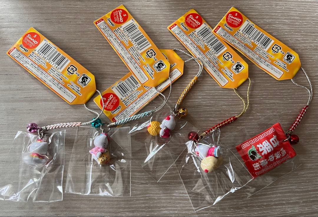 激レア◎日本三大中華街«横浜»全５種類セット◎キティ根付けストラップ