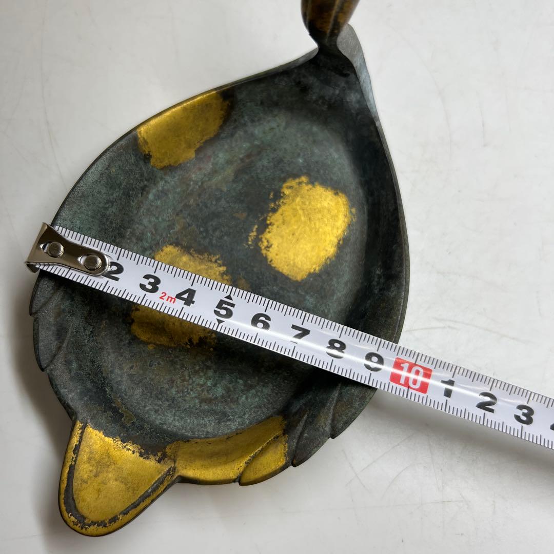 四代泰蔵六　塗金銅床置　瑞鳥　在銘　共箱　幅16cm 東K8-0226①タエサカ