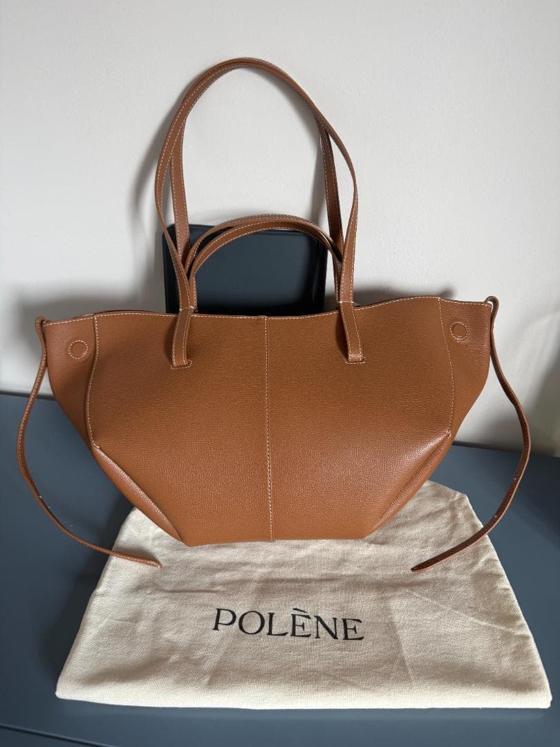 POLÈNE Cyme Mini テクスチャードバッグ キャメル