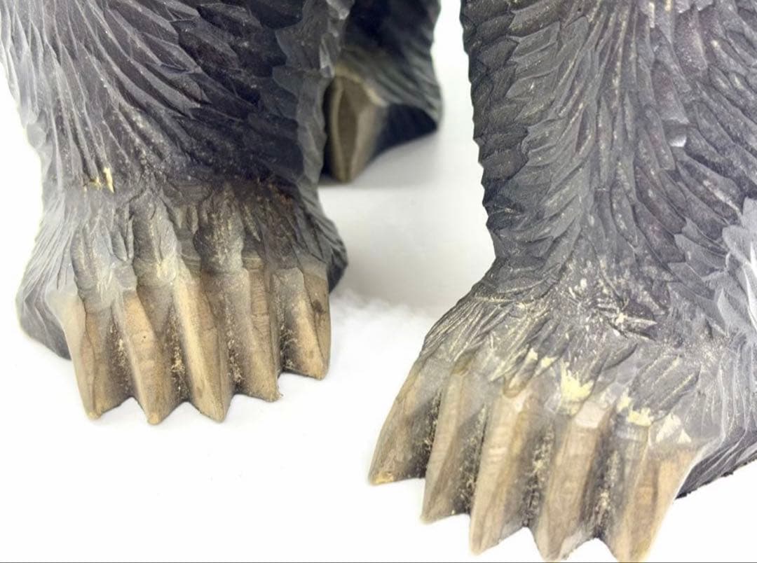 #【本物保証】鑑定証付き「引間二郎 木歩　作」1975年 北海道 八雲 木彫り熊