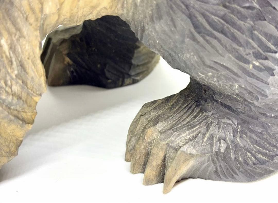 #【本物保証】鑑定証付き「引間二郎 木歩　作」1975年 北海道 八雲 木彫り熊