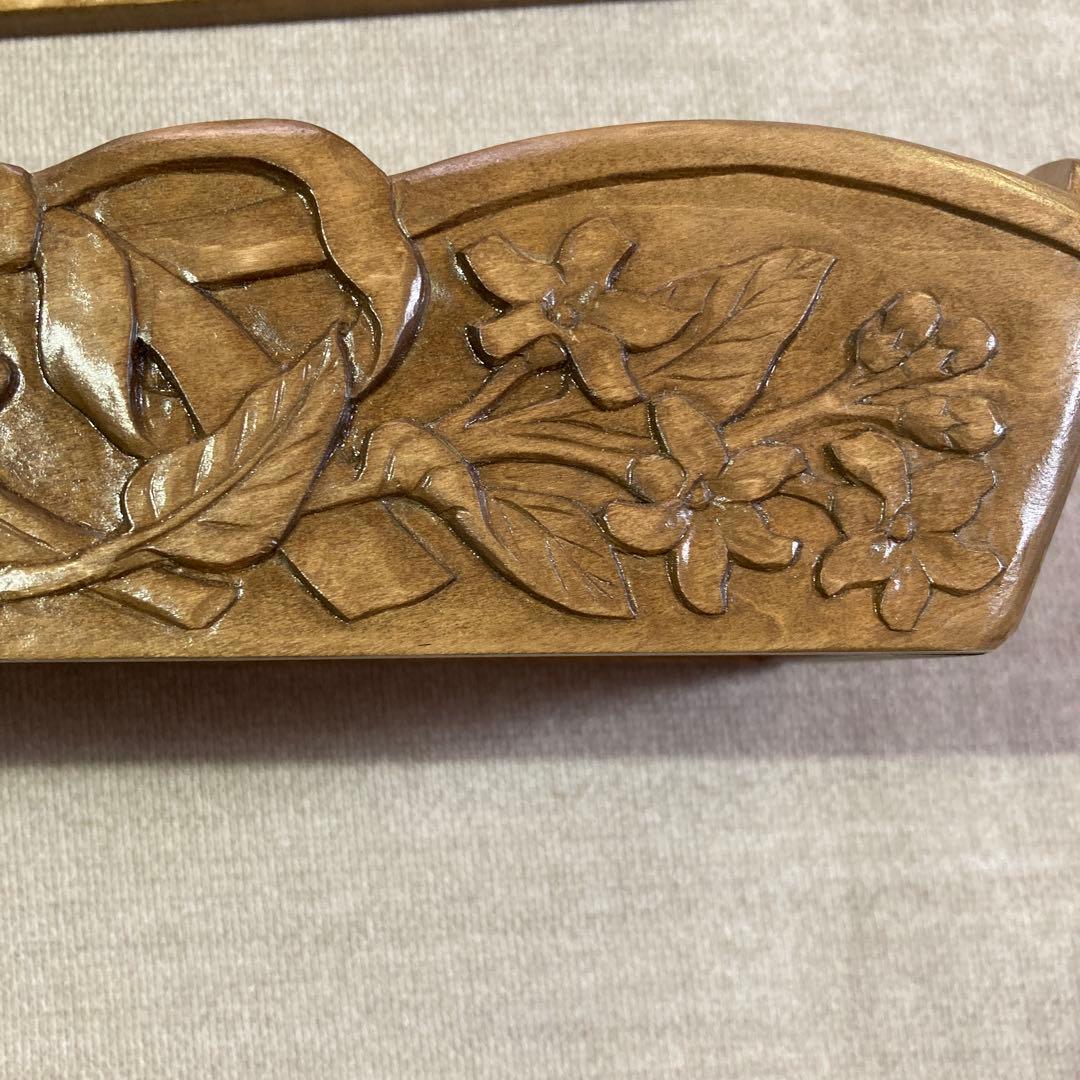 木彫りハンドメイド　カラトリーケース　新品未使用