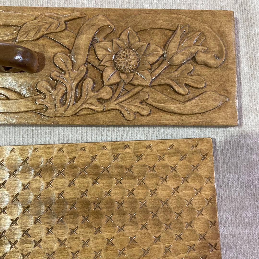 木彫りハンドメイド　カラトリーケース　新品未使用