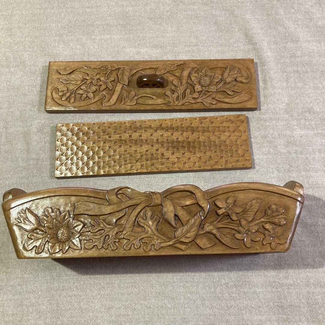 木彫りハンドメイド　カラトリーケース　新品未使用