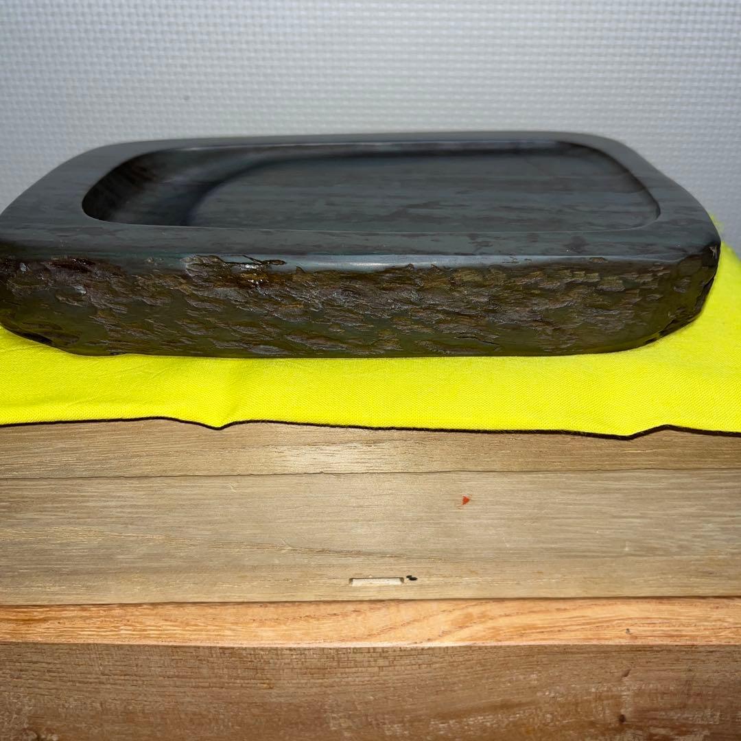 ⭕️赤間硯　希少　紫金石　野面硯　四六寸大　伝統工芸士　昭竜山　下井百合昭　工芸品