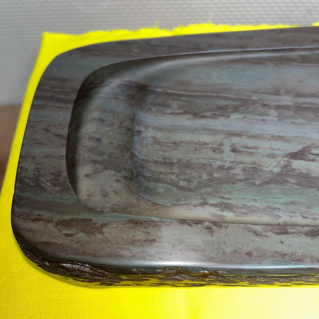 ⭕️赤間硯　希少　紫金石　野面硯　四六寸大　伝統工芸士　昭竜山　下井百合昭　工芸品