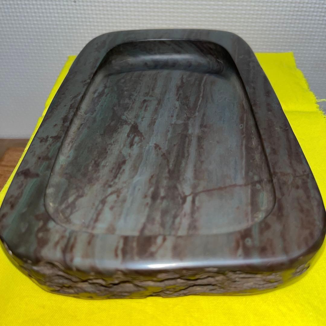 ⭕️赤間硯　希少　紫金石　野面硯　四六寸大　伝統工芸士　昭竜山　下井百合昭　工芸品