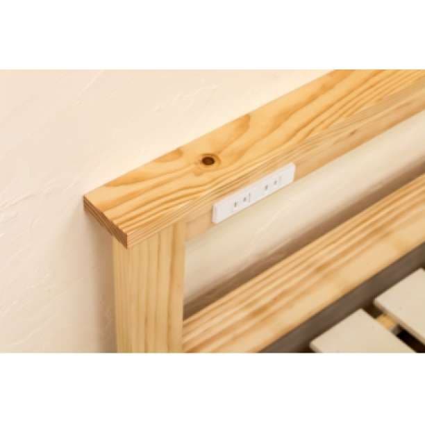 Salem　棚・コンセント付きベッド　DBR/NA/WW