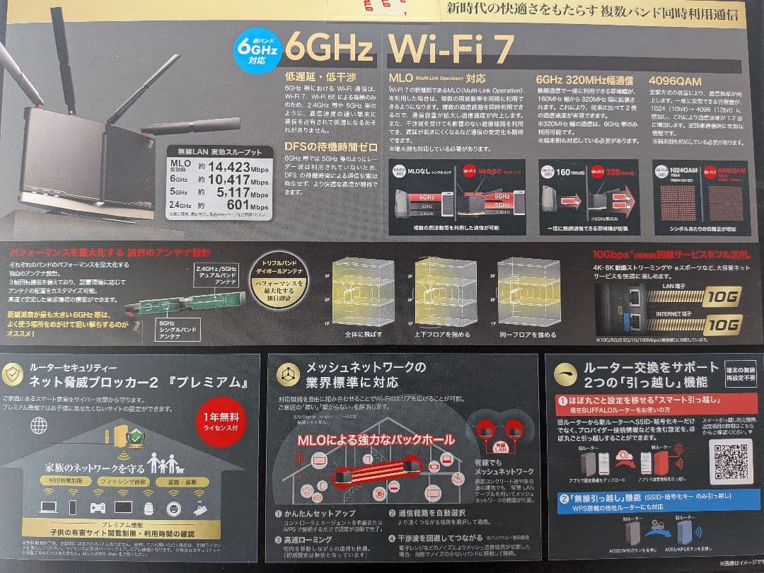BUFFALO Wi-Fi 7 ルーター WXR-1800BE10P