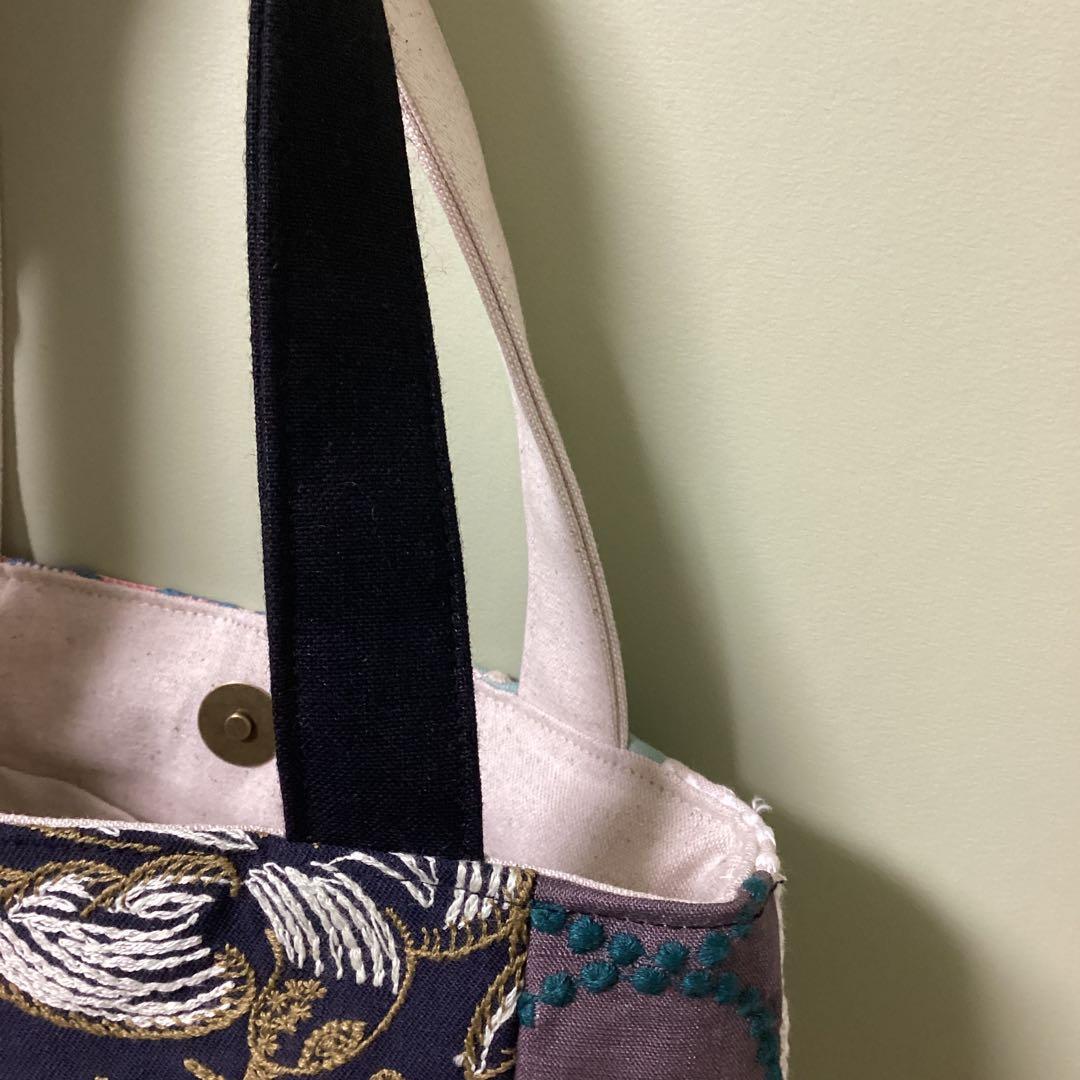 ミナペルホネン　パッチワークふっくらまるみのトートバッグハンドメイド