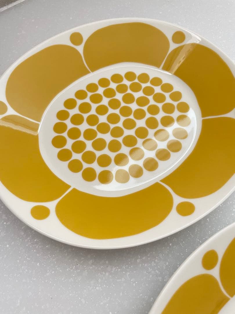 アラビア スンヌンタイ オーバルプレート イエロー 2枚