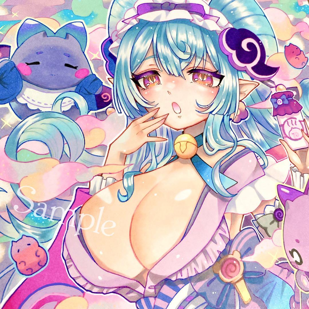 手描きイラスト・夢見月瑞希・同人ファンアート・女の子・原神Gennsinn