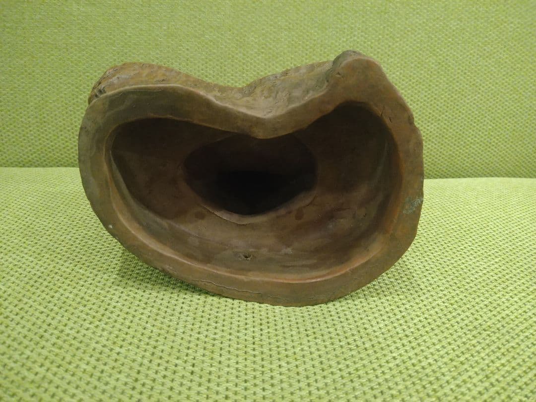 陶器製 仏像 座像、備前焼の観音様座像A1、№009、古い備前焼置物、希少品、