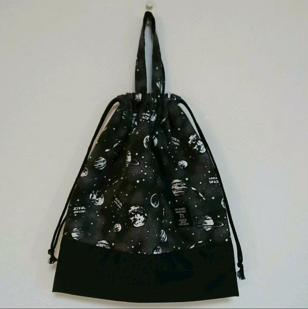 【レモンパン】宇宙柄 ☆ 体操着袋 お着替え袋 サブバッグ