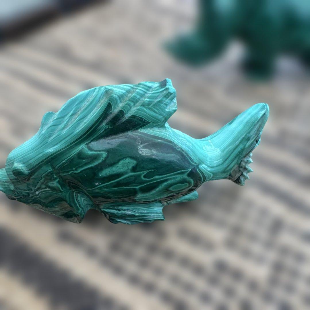 マラカイト 動物置物 9点セット　ザイール製