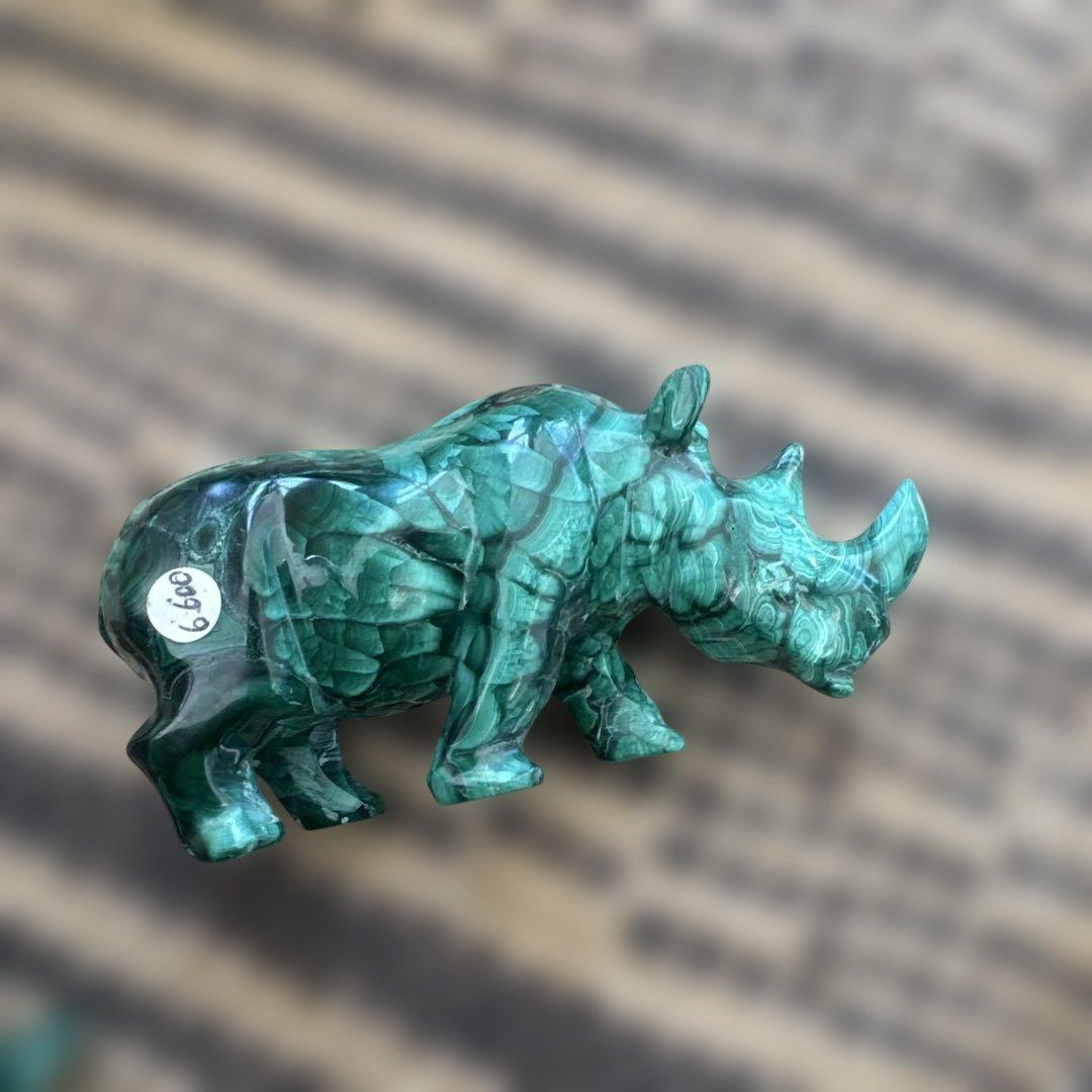 マラカイト 動物置物 9点セット　ザイール製